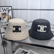 CELINE777 Gray White Triangle Pattern Bucket Hat Casual Sunscreen Sunshade Hat