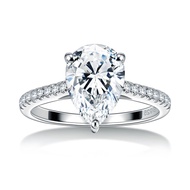 2CT Drop-Shaped 7x10mm Moissanite Ring Female 925 Silver Pear-Shaped Diamond Ring Europe America Hot
