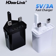 HdoorLink 5V 3A  UK Plug Adapter Wall Charger Universal Travel Charging Head For USB Interface