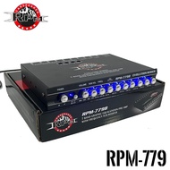 ปรีแอมป์รถ PREAMP ยี่ห้อ RPM รุ่น RPM-779B สีดำ ปรีปรับเสียง 7 แบนด์ มีปุ่มปรับเสียงซับในตัว พร้อม Sub FREQ ปรับความถี่ซับวูฟเฟอร์ได้