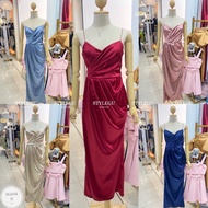 SG694 The Satin Evening Dress Is Made Of Thick Soft Stretchy. The Fabric Heavy Premium Grade Very Pe