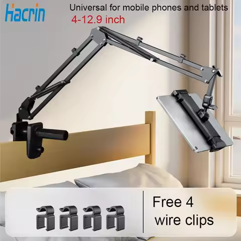 Tablet Stand Holder for Bed Rotatable Phone Stand for 4-12.9" iPad Pro Samsung Tab Xiaomi Pad Tablet