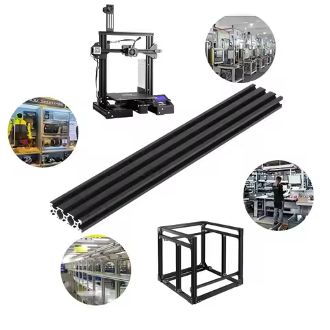 1Pcs Black Aluminum Profile 2060 T-Slot V-Slot 2060V Extrusion EU Standard Length 100-550mm Linear R