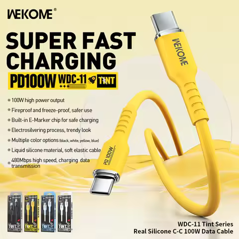 WEKOME 100W Type C Fast Charging Liquid Silicone Cable iPhone 17 Charging Cable Data Transmission Co