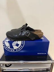 Birkenstock 勃肯 Boston 41/26.5 包頭黑色皮革 （寬版）