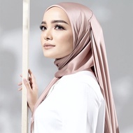 Tudung Satin Silk |  Satin Silk Curve Shawl | Tudung Shawl | Shawl End Curve