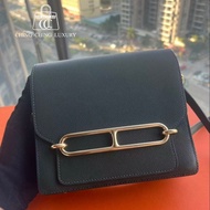 🌈Hermes💚Mini Roulis 19💚英國綠金扣🌈99新🌟Evercolor皮🌟愛馬仕🌟