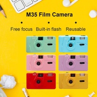 GavinEdisonbZnQ 6 Color Cute Vintage M35 35Mm Manual Reusable Film Camera With Flash Ftion Non-Disposable Retro Film Machine Girls Gifts