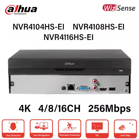 Dahua WizSense Ai 4K NVR 4CH 8CH 16CH NVR4104HS-EI NVR4108HS-EI NVR4116HS-EI Face Recognition Samrt 