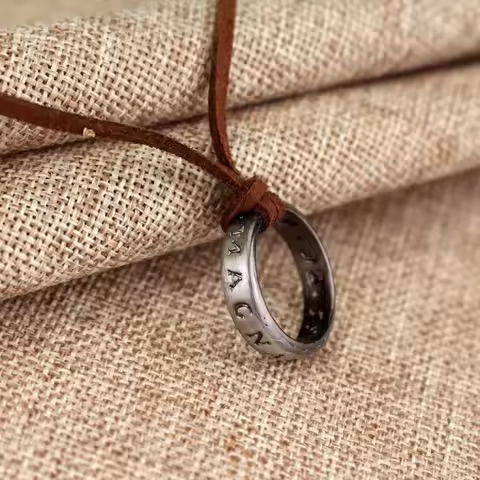 Movie Game Uncharted 4 Necklace Nathan Drake Cosplay Ring Leather Code Ancient Vintage Pendant Jewel