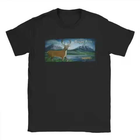Funny Alan Wake T-Shirts for Men Round Neck 100% Cotton T Shirt Welcome To Bright Falls Short Sleeve