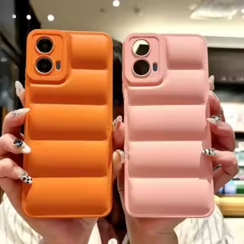 Soft Down Jacket Case For For Motorola Moto G 5G 2024 G13 G23 G53 G73 G84 G54 Power Edge 30 40 Neo E