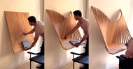 Wooden Wall-Mounted Folding Desk 上牆折疊收納桌 檯 工作枱 小戶型設計款 不佔空間