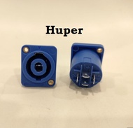 Socket Speakon Huper HUE-103 4P-A biru drat gold