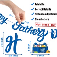 Funnlot Fathers Day Decorations 64pcs Happy Fathers Day Decorations with Banner Cake Topper Balloons