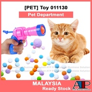 Pet 🐾 Mainan Haiwan Cat Toy Plush Ball Launcher Teasing Cat with Hairball Shooter Toy Gun Pet Entert