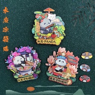 Chengdu Cartoon Panda Flower Refrigerator Sticker Wide Narrow Alley Grass Hall Cultural Creative Mag
