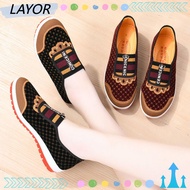 LAYORSG Cloth Shoes, Flat Round Mouth Old Beijing Cloth Shoes,  Casual Breathable Old Beijing Casual