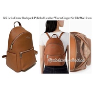 KS Leila Dome Backpack Pebbled Leather Warm Ginger 