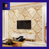 Rystalin_ Wallpaper Dinding Ruang Tamu Minimalis Motif Keramik 3D
