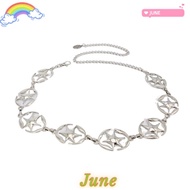 JUNE1 Waist Chain, Silver Adjustable Clothes Belt, Y2K Style Decorative Belt Metal Concho Belt Women