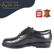 Tak Kilat 💯 Kulit Kasut N10 Kasut Kerja Potong | Kasut GD | Kasut Seragam Kulit Polis KASUT KERJA NO