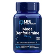 Life Extension Mega Benfotiamine, Vitamin B1, 250mg 120 Vegetarian Capsules-d8kc732r92
