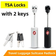 【YF】 Tsa Customs Lock Overseas Skull Metal Trolley Luggage Suitcase Backpack Padlock With Steel Cable Anti-Theft