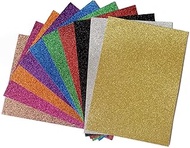 YZH Crafts Glitter Cardstock Paper,No-Shed Shimmer Glitter Paper, 8 Inch X 11 Inch, 10 Colors,10 She