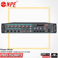 NPE PMD-150 MP3 เครื่องขยายเสียง 150 w 100V 200V เพาเวอร์มิกเซอร์ 150 วัตต์ 4-16 โอห์ม Power Mixer