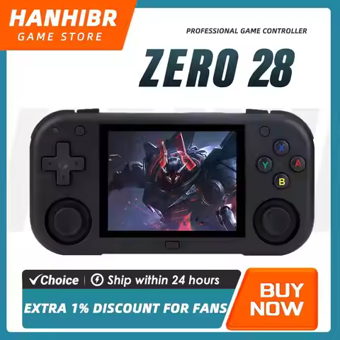 AMPOWN Mini Zero 28 Portable Pocket Gaming Console 2.8" IPS Screen A133P Android 2900mAh 30+ Emulato