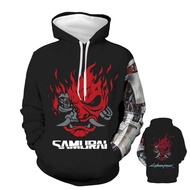 New Cyberpunk 2077 Hoodie Samurai Theme Hooded Men's Sweater