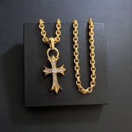 Necklace Gold 22K Cross Diamond Thick Letter Necklace 072