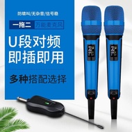 Wireless Universal Microphone One for Two Real U-segment FM Family Outdoor K-song Live Sound Cartoon