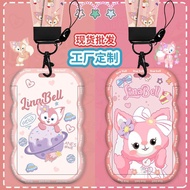 2023 New Style Lingna Belle Wave Lace Slide Card Holder Smooth Furry-Free Anime Kitten Hard Shell Plastic Card Holder Transparent Induction Identification Card Holder Bus Subway MRT Card Protective Case