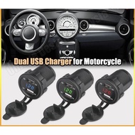 Motorcycle 2.1A USB Charger Voltage Voltmeter 12V-24V Motorbike Charging Charge Motor