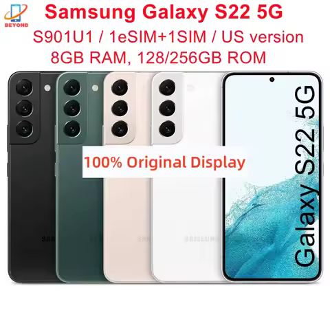 Samsung Galaxy S22 5G S901U1 6.1" AMOLED ROM 128/256GB RAM 8GB Snapdragon NFC Octa Core Original And
