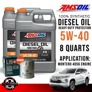 AMSOIL 5W-40 Heavy-Duty Turbo Truck Fully 100% Synthetic Diesel Oil 8 Quarts Change oil for Mitusbis