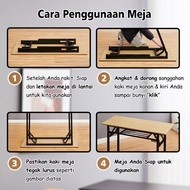 ODL Meja Lipat/ Meja Lipat Portable/ Meja Kayu/ Meja Motif Kayu/ Meja