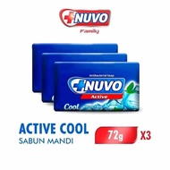 Sabun Batang Nuvo Active Cool Sensasi Dingin isi 3 pcs