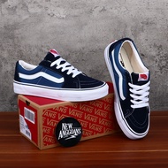 Sepatu Vans Sk8 Low Navy Blue Biru White Sneakers Unisex Casual Perfect Kick BNIB