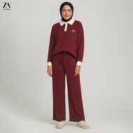 Quedila Ishika Blouse Set Seluar Airport Outfit Baju Pants Suit Jumper Wanita Active Wear Sports Out