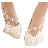 WEDDING SHOES LACE WEDDING SHOES FLAT SHOES 5CM, 7CM, 9CM