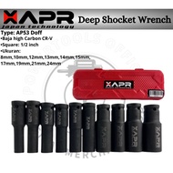 MATA APR JAPAN SHOCK deep impact wrench 1/ 2 inch 8mm to 24mm hexagon socket 10PC AP53 live