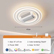 {FGJNTJ} New Invisible Bladeless LED Ceiling Fan Light Chandeliers Remote Control Living Room Smart
