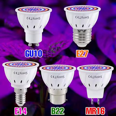 9W 7W 6W LED E27 Grow Light Bulb E14 Plants Lamp GU10 Spotlight MR16 For Interior Flower Growth Box 