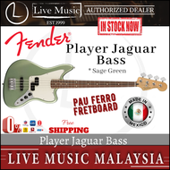 Fender Player Jaguar Bass Electric Guitar, Pau Ferro Fretboard - Saga Green