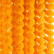 5PCS 5 Kaki Marigold Garland untuk Hiasan - Marigold Flowers Garlands untuk Hiasan Hari Kematian Diw