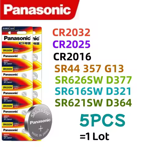Original Panasonic CR2032 CR2016 CR2025 SR44 357 SR626SW D377 SR616SW D321 SR621SW D364 364 GP364 37