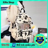 Korean Fashion Icon Dairy Cow Backpack for School and Travel Hottrend 2021 (with free hanging Sticke